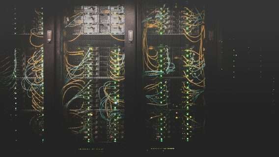 A server rack containing a CardDAV server.