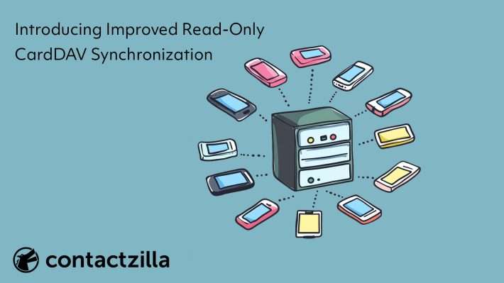 mobile phones surrounding a server suggesting synchronization