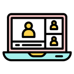 Laptop showing different contacts that have been imported.
