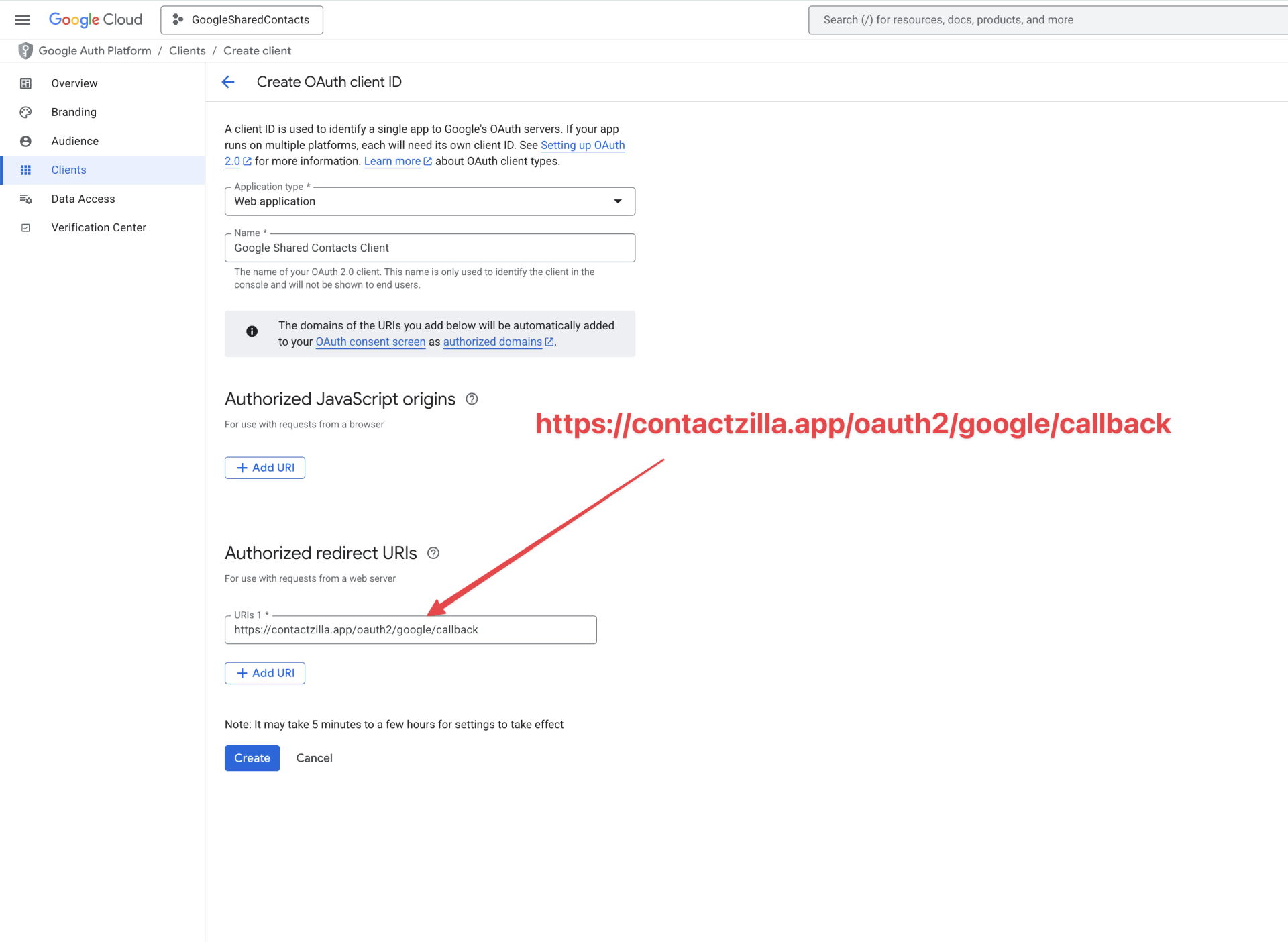 Make sure the redirect URI is filled out correctly